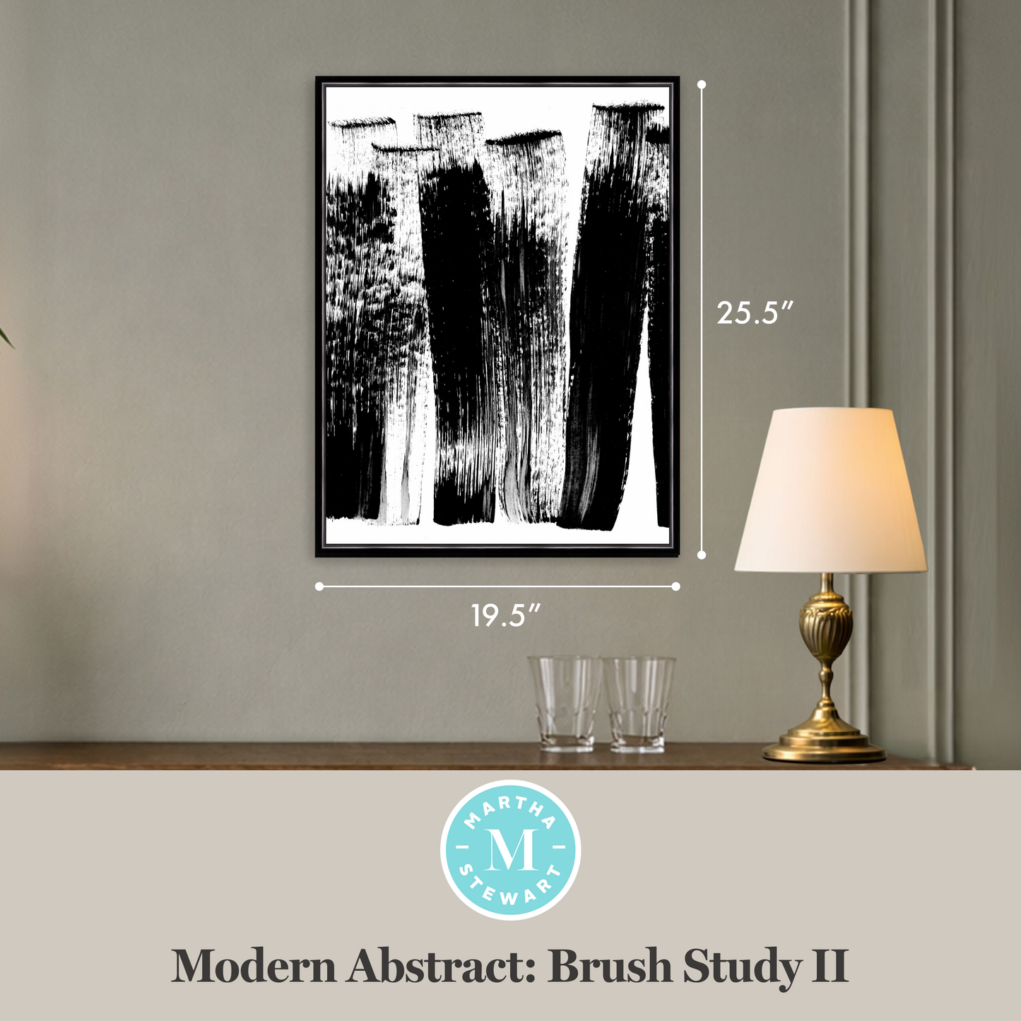 Martha Stewart Perry Street | Modern Abstract: Brush Study II | Framed Contemporary Monochrome Art