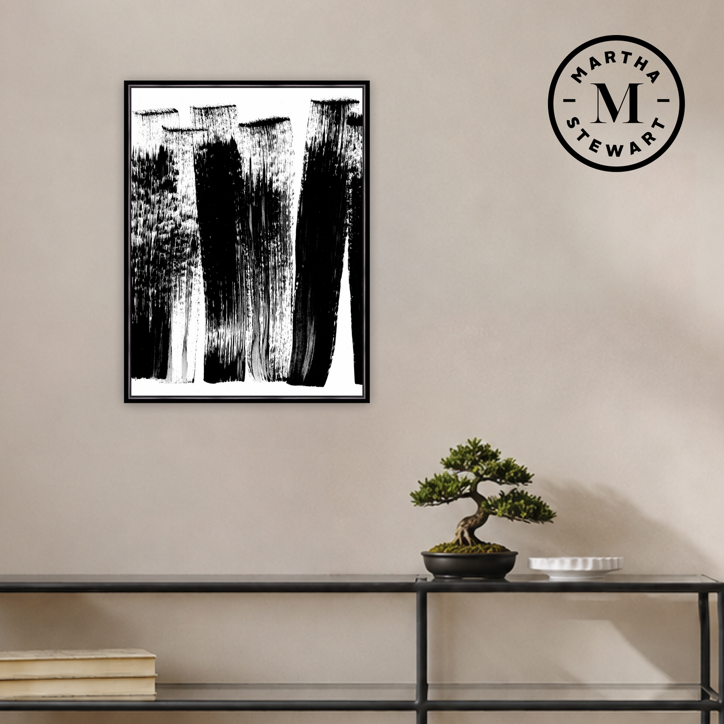 Martha Stewart Perry Street | Modern Abstract: Brush Study II | Framed Contemporary Monochrome Art
