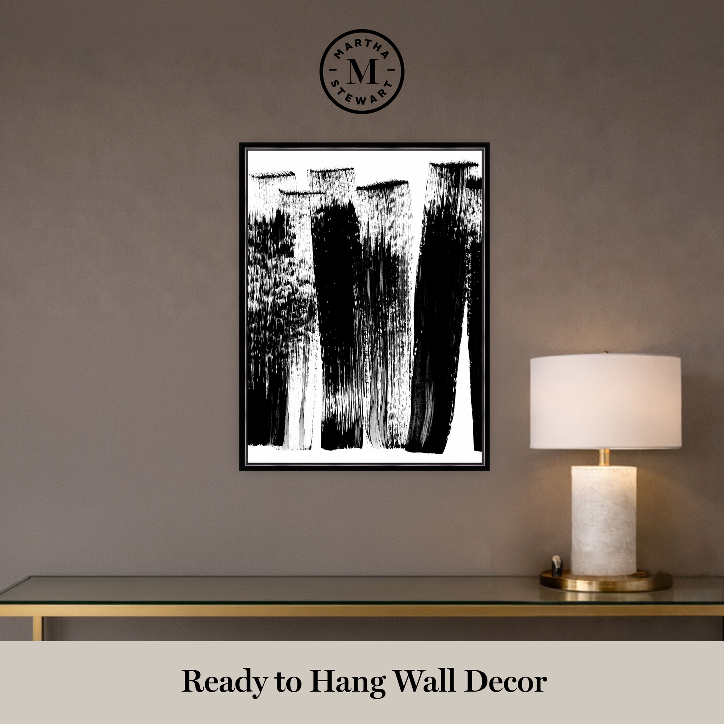 Martha Stewart Perry Street | Modern Abstract: Brush Study II | Framed Contemporary Monochrome Art
