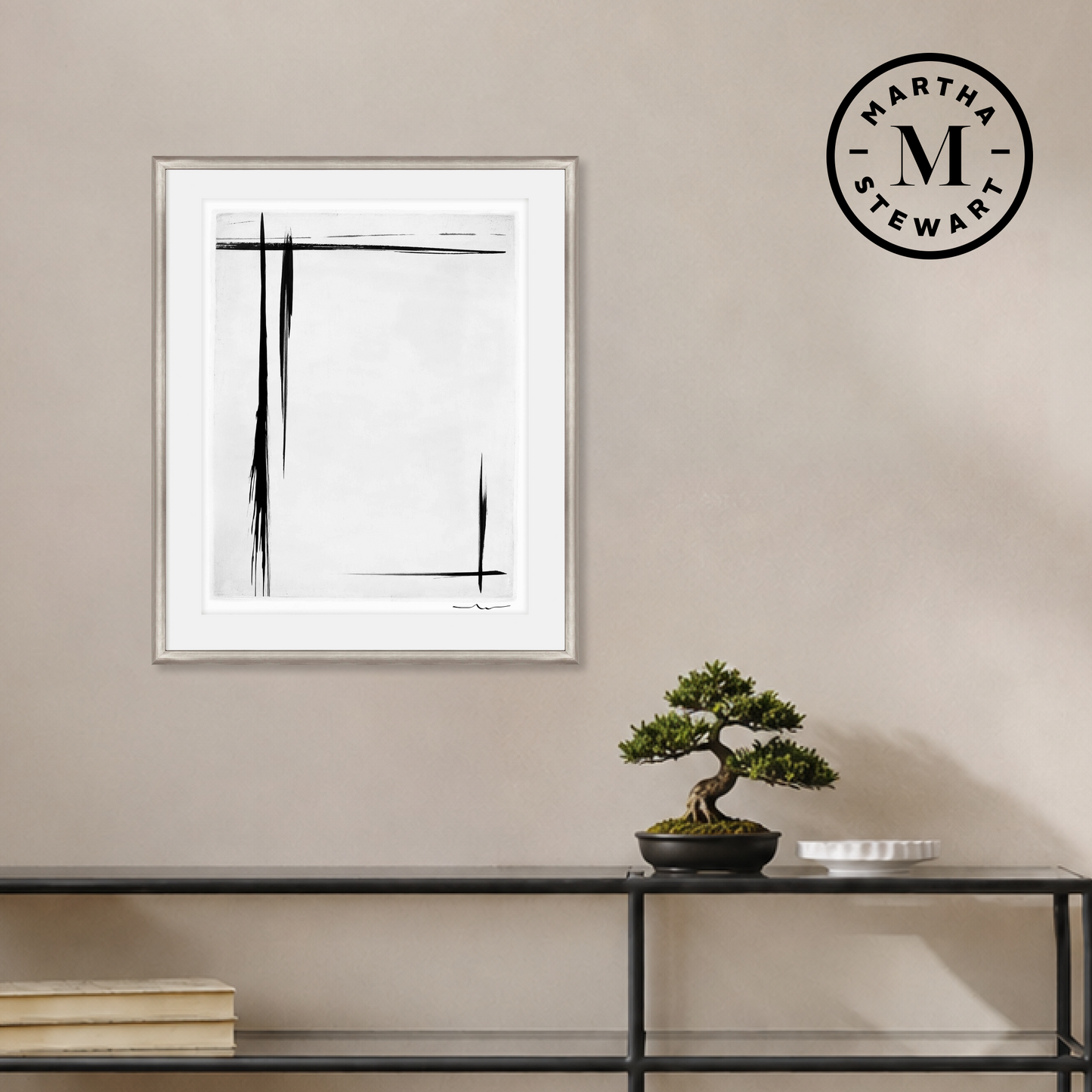Martha Stewart Perry Street | Modern Abstract: Linear Study I | Framed Minimalist Wall Art