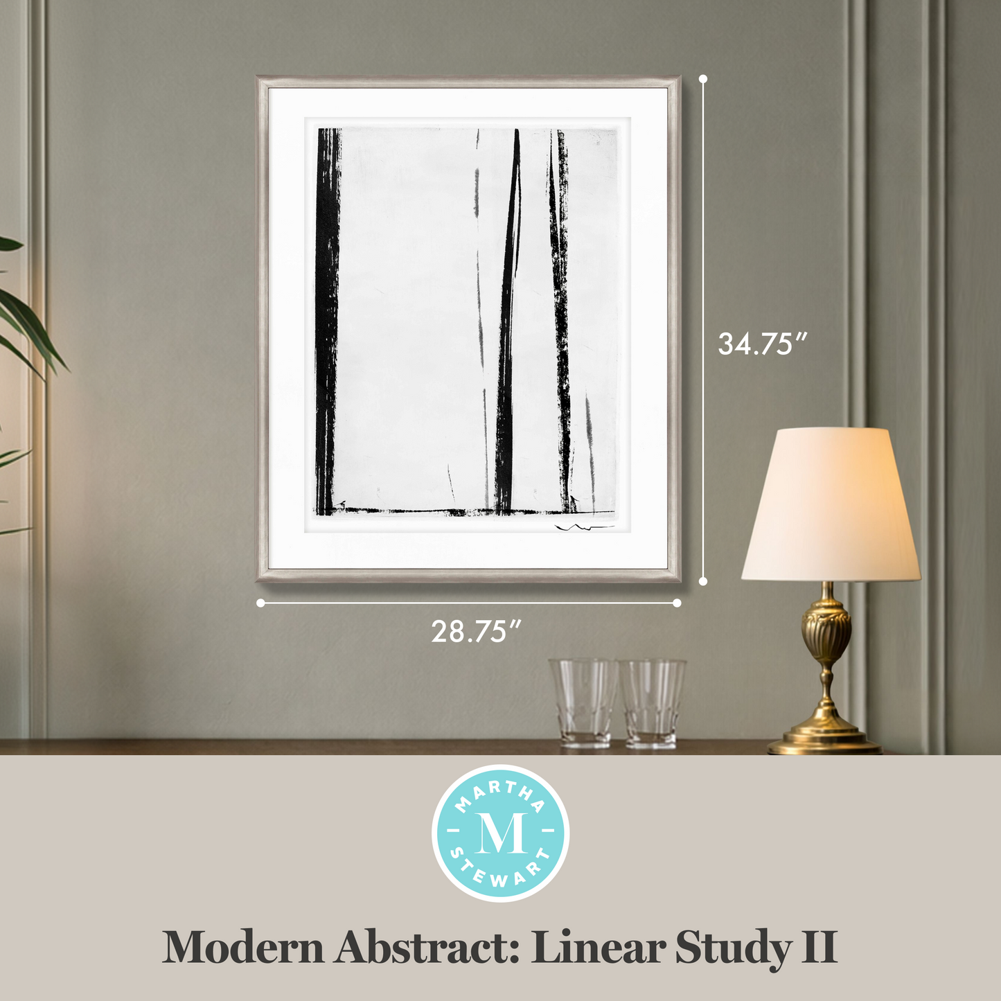 Martha Stewart Perry Street | Modern Abstract: Linear Study II | Framed Contemporary Minimalist Art