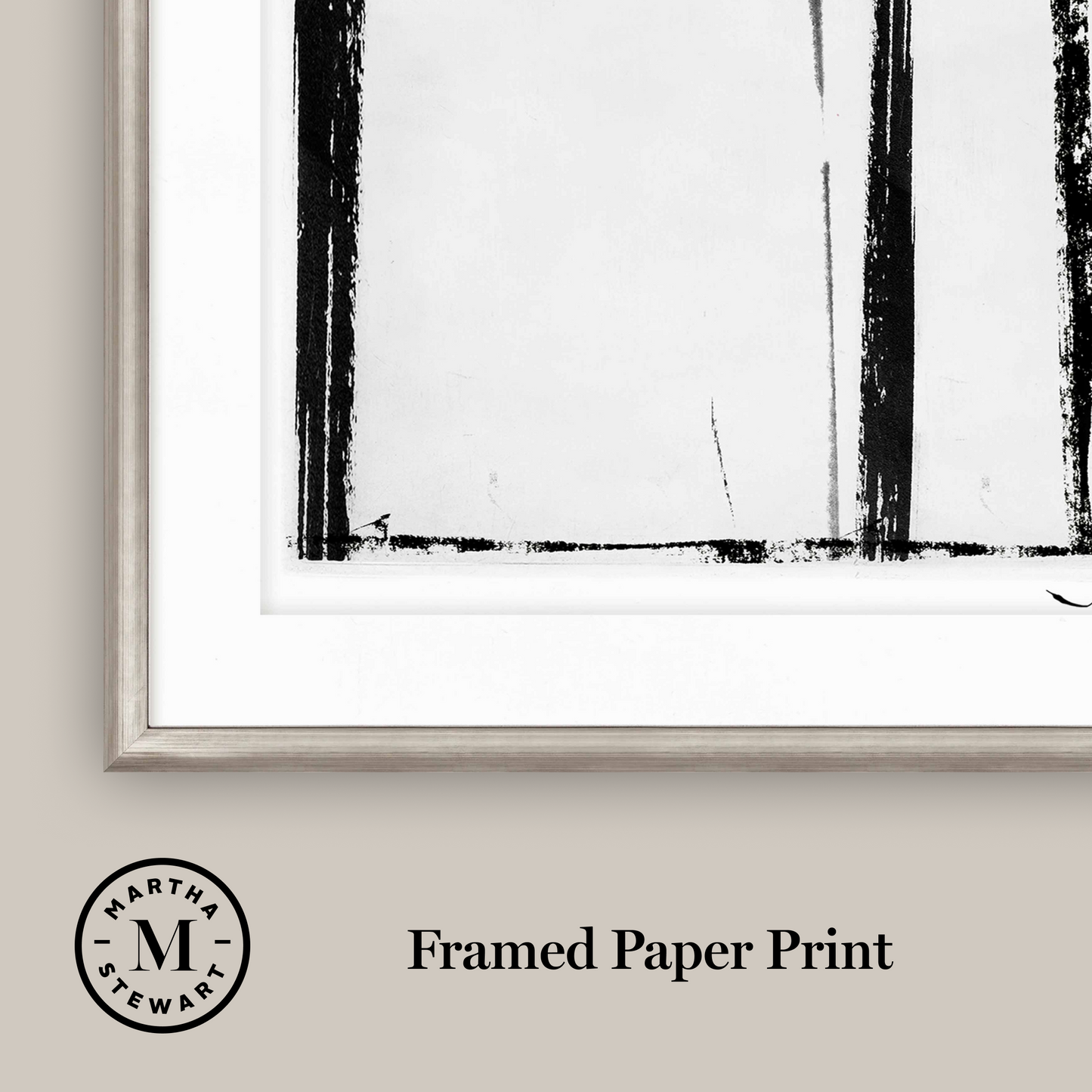 Martha Stewart Perry Street | Modern Abstract: Linear Study II | Framed Contemporary Minimalist Art