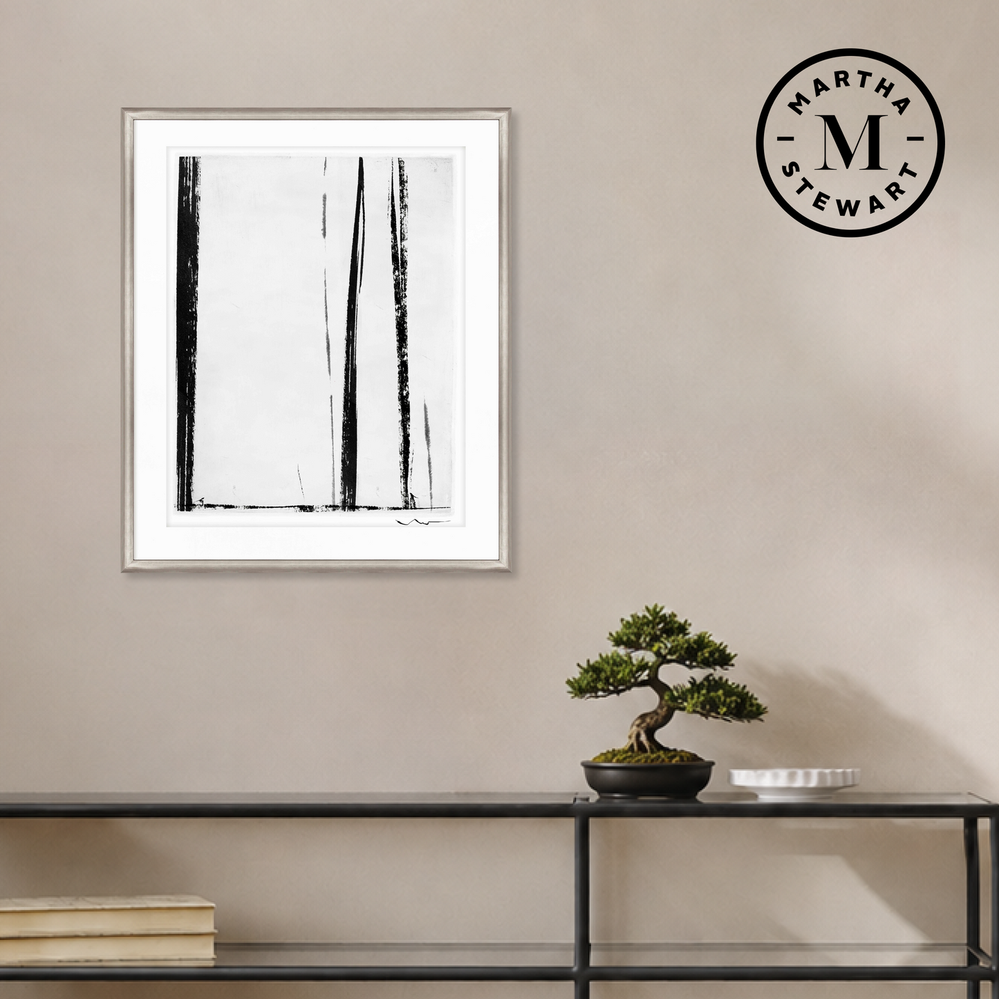 Martha Stewart Perry Street | Modern Abstract: Linear Study II | Framed Contemporary Minimalist Art