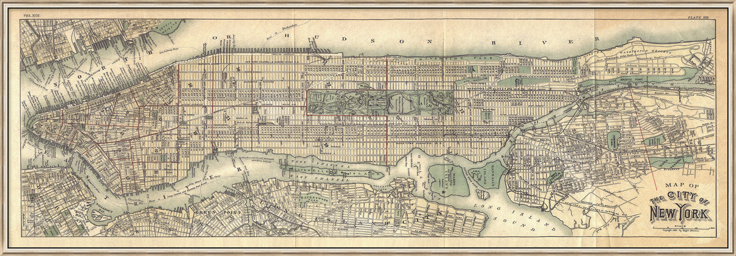 Martha Stewart Perry Street | Urban Map: Vintage Panorama | Framed Contemporary City Wall Art