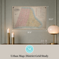 Martha Stewart Perry Street | Urban Map: District Grid Study | Framed Contemporary Map Art