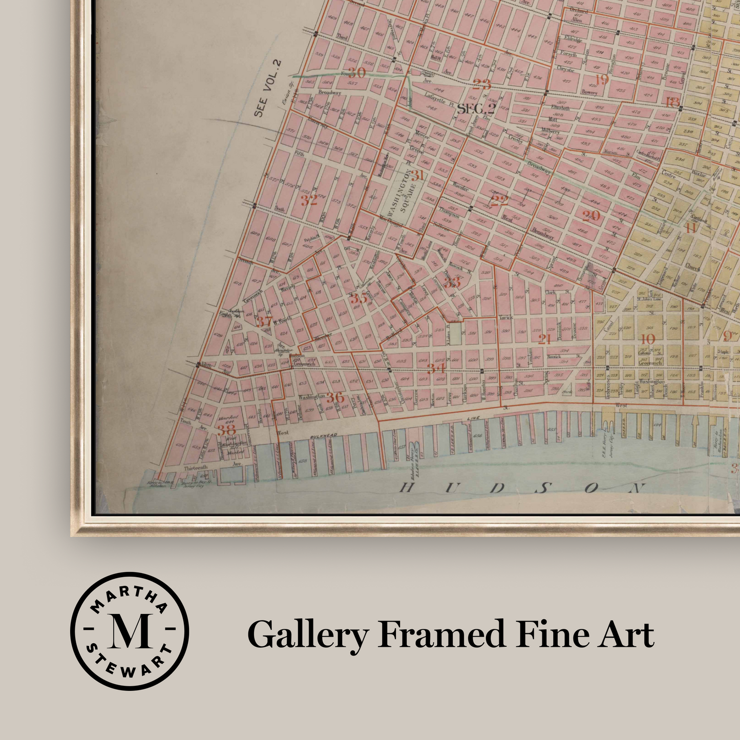 Martha Stewart Perry Street | Urban Map: District Grid Study | Framed Contemporary Map Art
