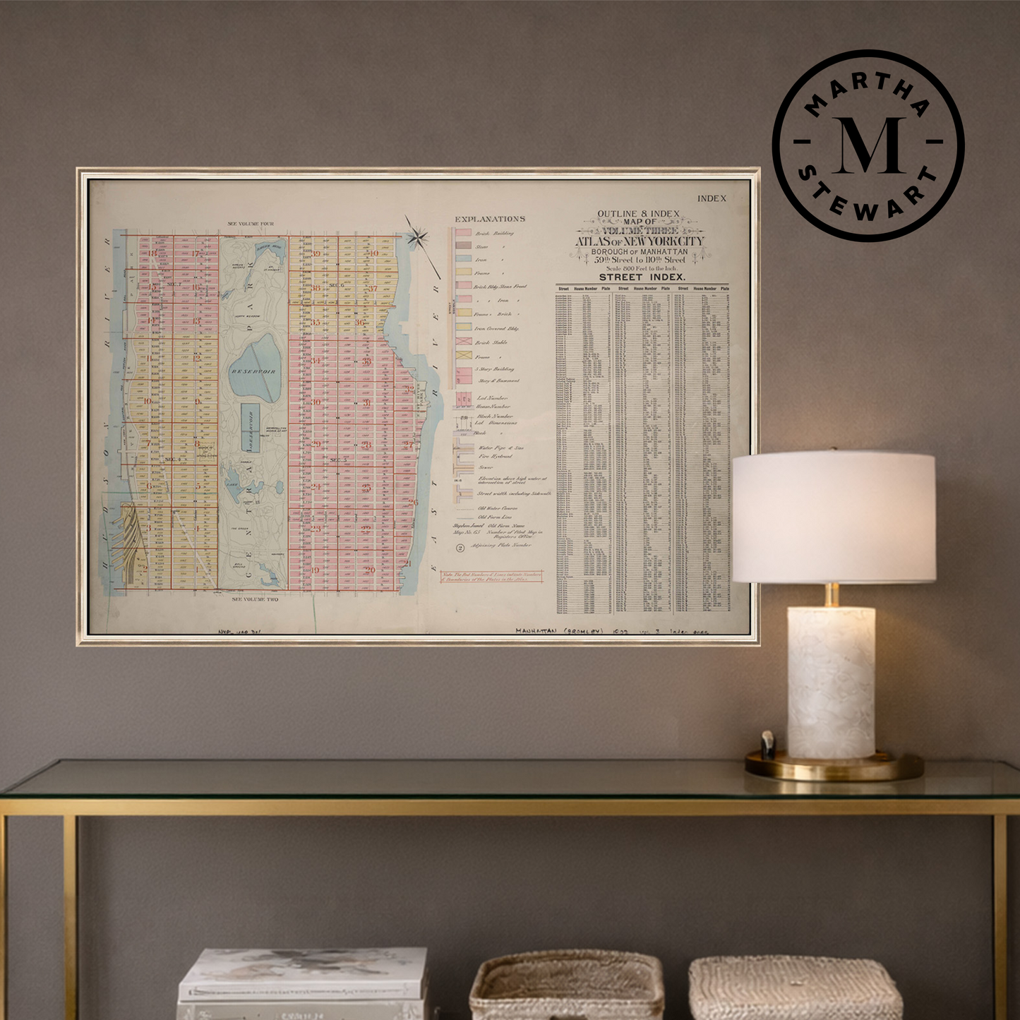 Martha Stewart Perry Street | Urban Map: Color Block District | Framed Modern Wall Art