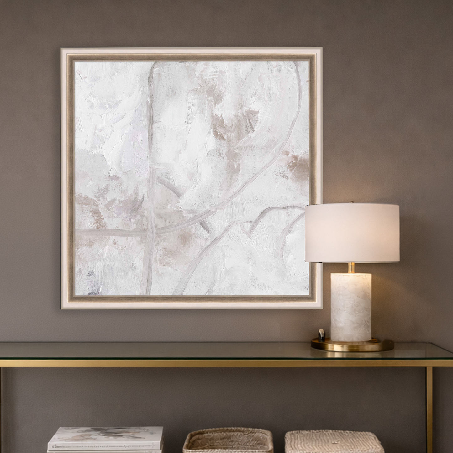 Martha Stewart Perry Street | Modern Abstract: Plaster Study I | Framed Contemporary Textured Wall Art