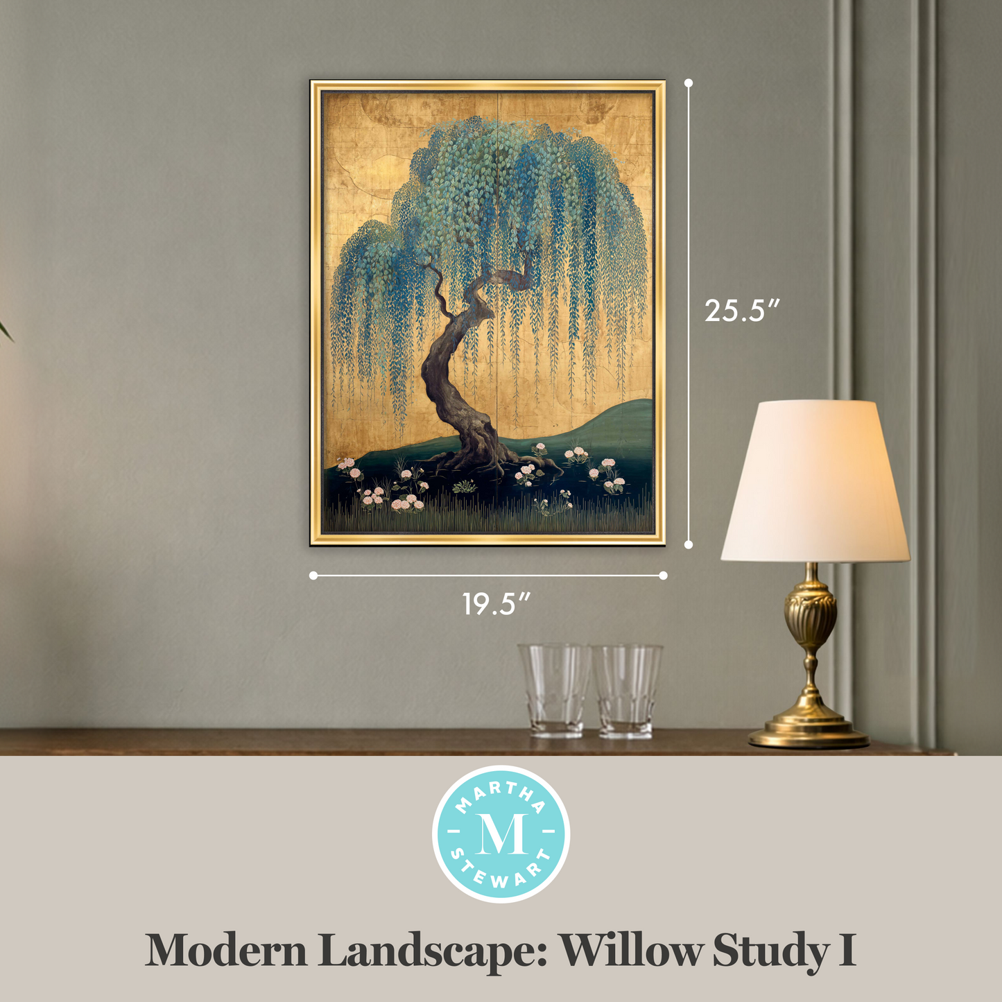 Martha Stewart Perry Street | Modern Landscape: Willow Study I | Framed Contemporary Wall Art