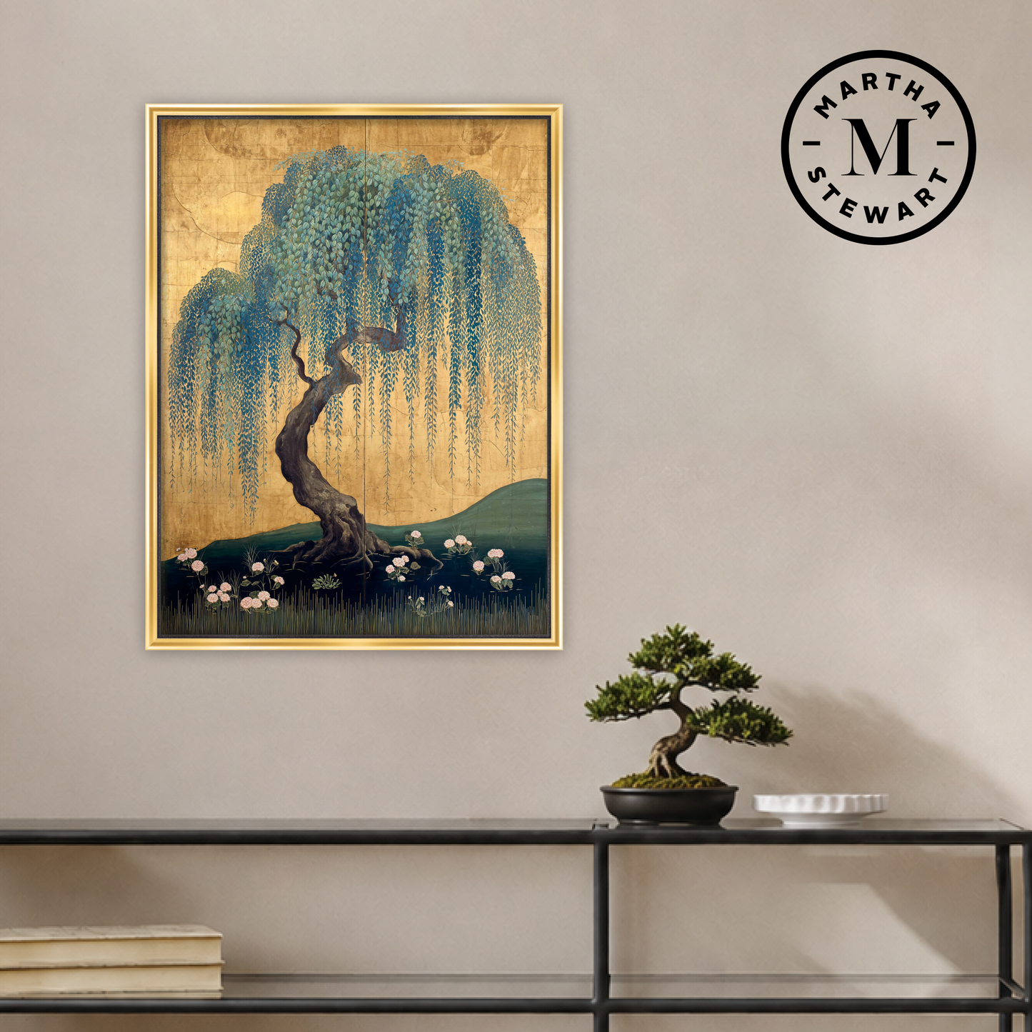 Martha Stewart Perry Street | Modern Landscape: Willow Study I | Framed Contemporary Wall Art