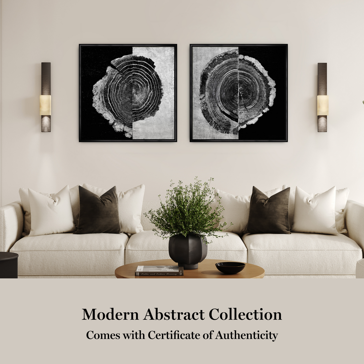 Martha Stewart Perry Street | Modern Abstract: Woodcut Study IV | Framed Contemporary Minimalist Art