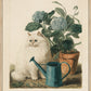 Martha Stewart Bedford | Garden Still Life: Cat in Garden | Framed Country Farmhouse Wall Art