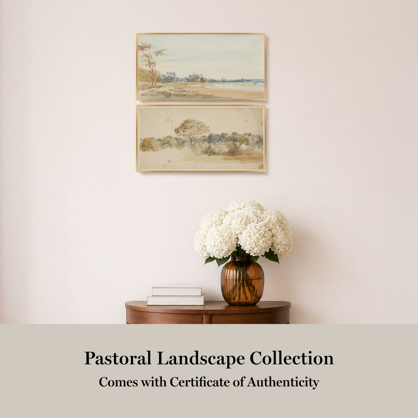 Martha Stewart Bedford | Pastoral Landscape: Open Field | Framed Country Farmhouse Wall Art