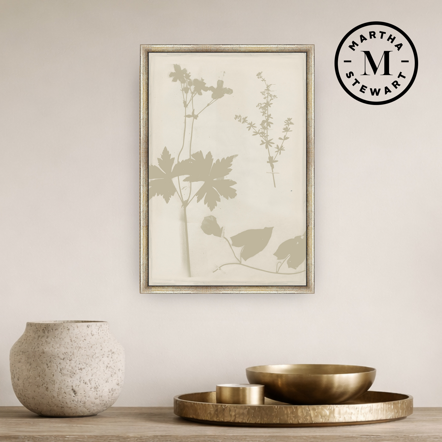 Martha Stewart Bedford | Shadow Botanical Study I | Framed Farmhouse Wall Art