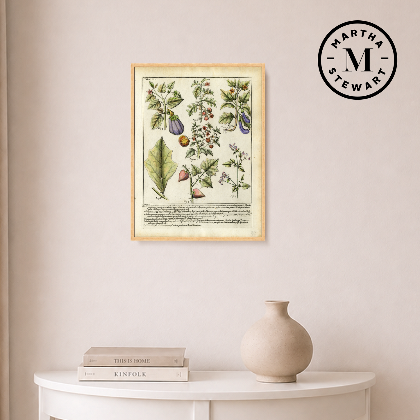 Martha Stewart Bedford | Vintage Vegetable Chart I | Framed Country Farmhouse Wall Art
