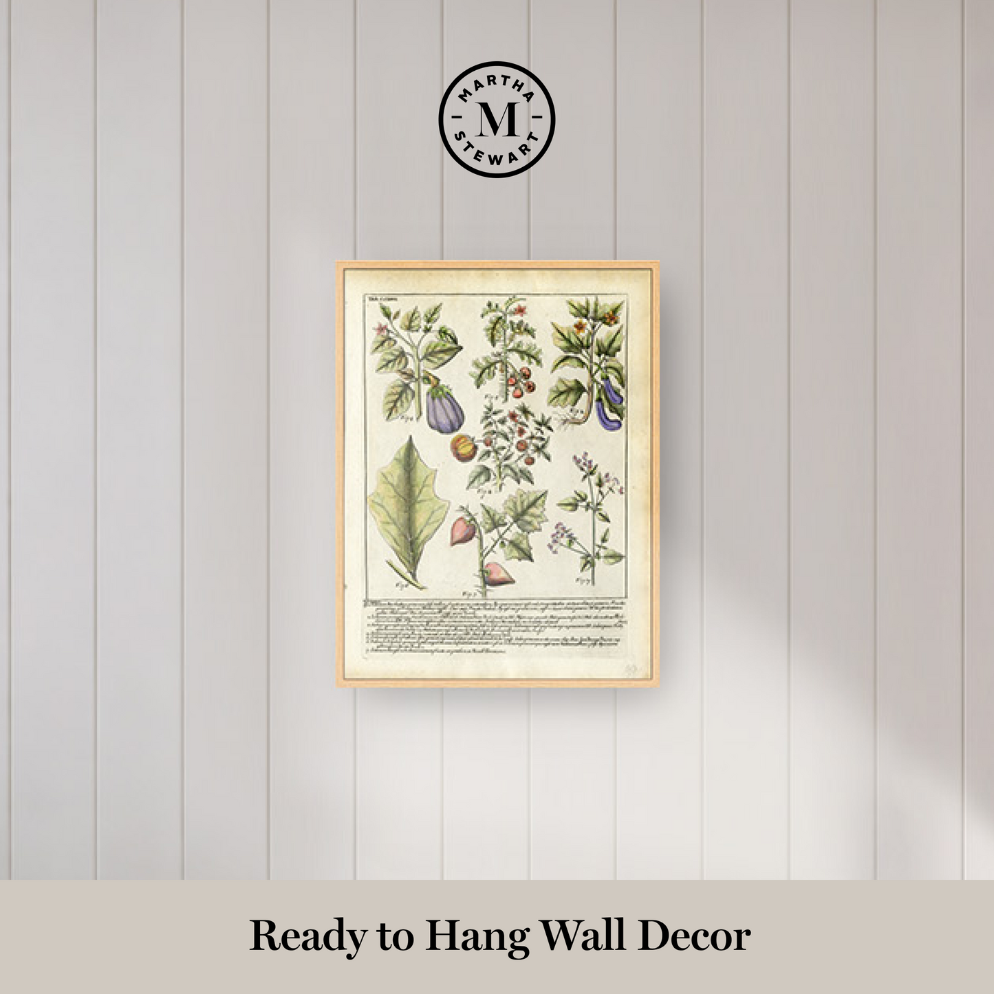 Martha Stewart Bedford | Vintage Vegetable Chart I | Framed Country Farmhouse Wall Art