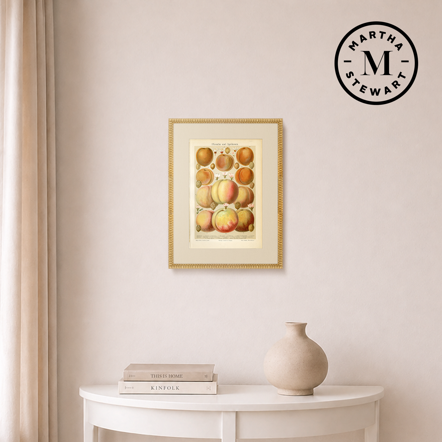 Martha Stewart Bedford | Orchard Study: Peaches | Framed Country Farmhouse Wall Art