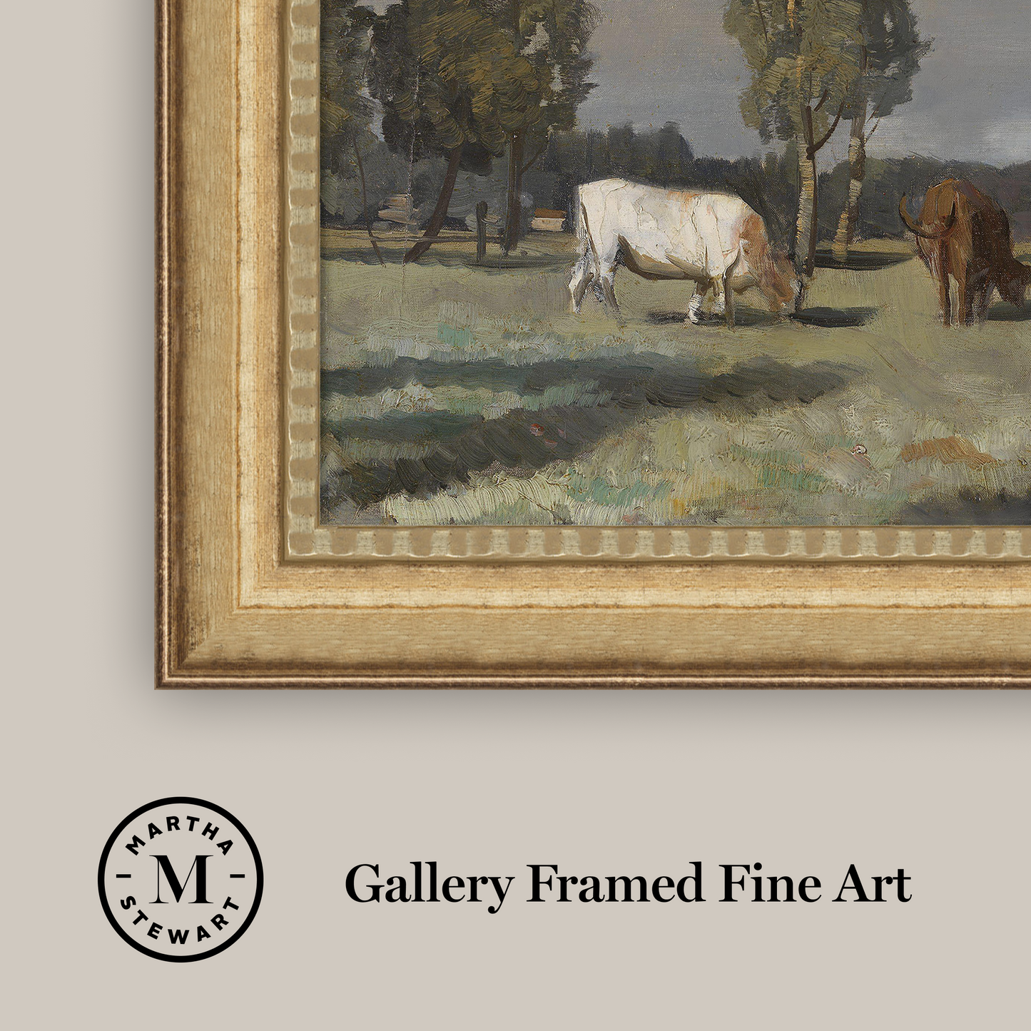 Martha Stewart Bedford | Pastoral Study: Grazing Cattle | Framed Country Farmhouse Wall Art