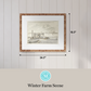 Martha Stewart Bedford | Winter Farm Scene | Framed Country Farmhouse Wall Art