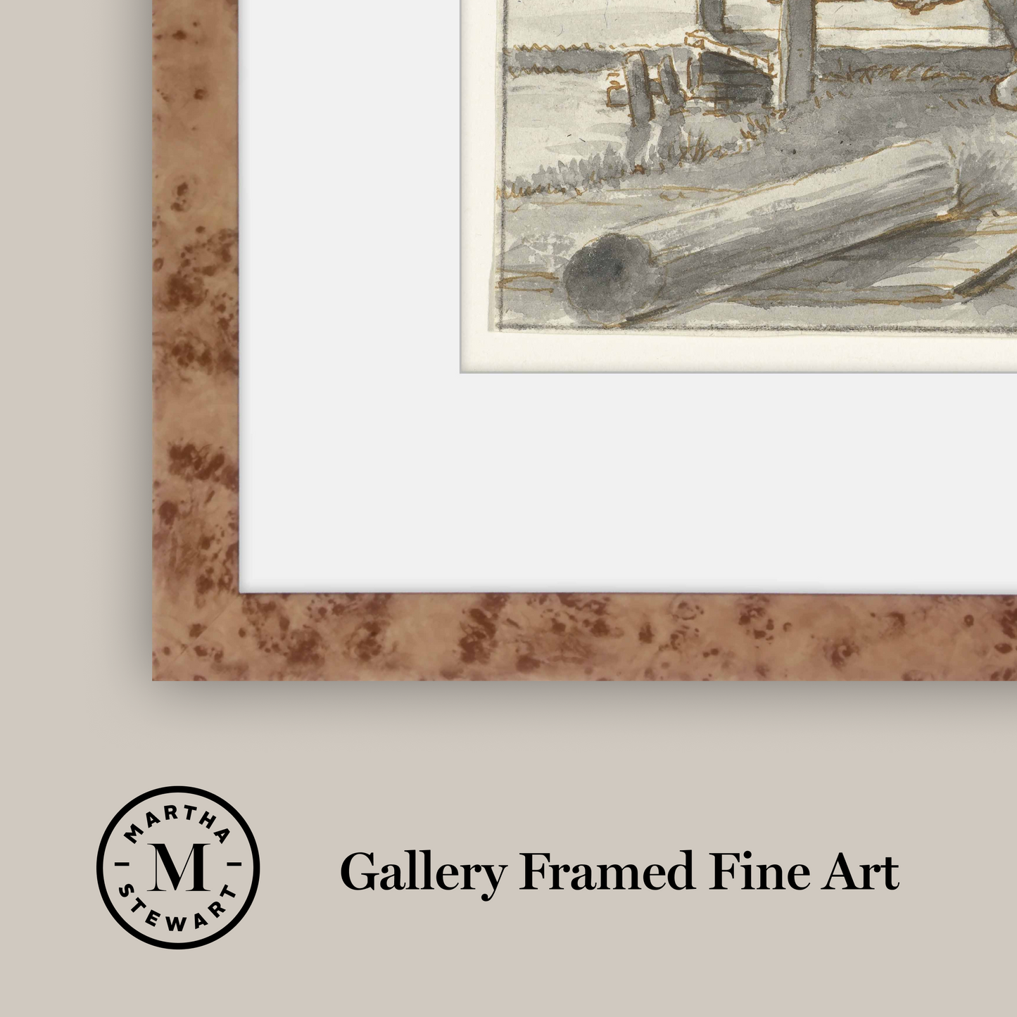Martha Stewart Bedford | Winter Farm Scene | Framed Country Farmhouse Wall Art