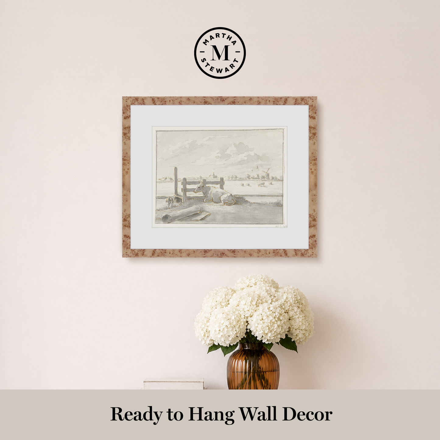 Martha Stewart Bedford | Winter Farm Scene | Framed Country Farmhouse Wall Art