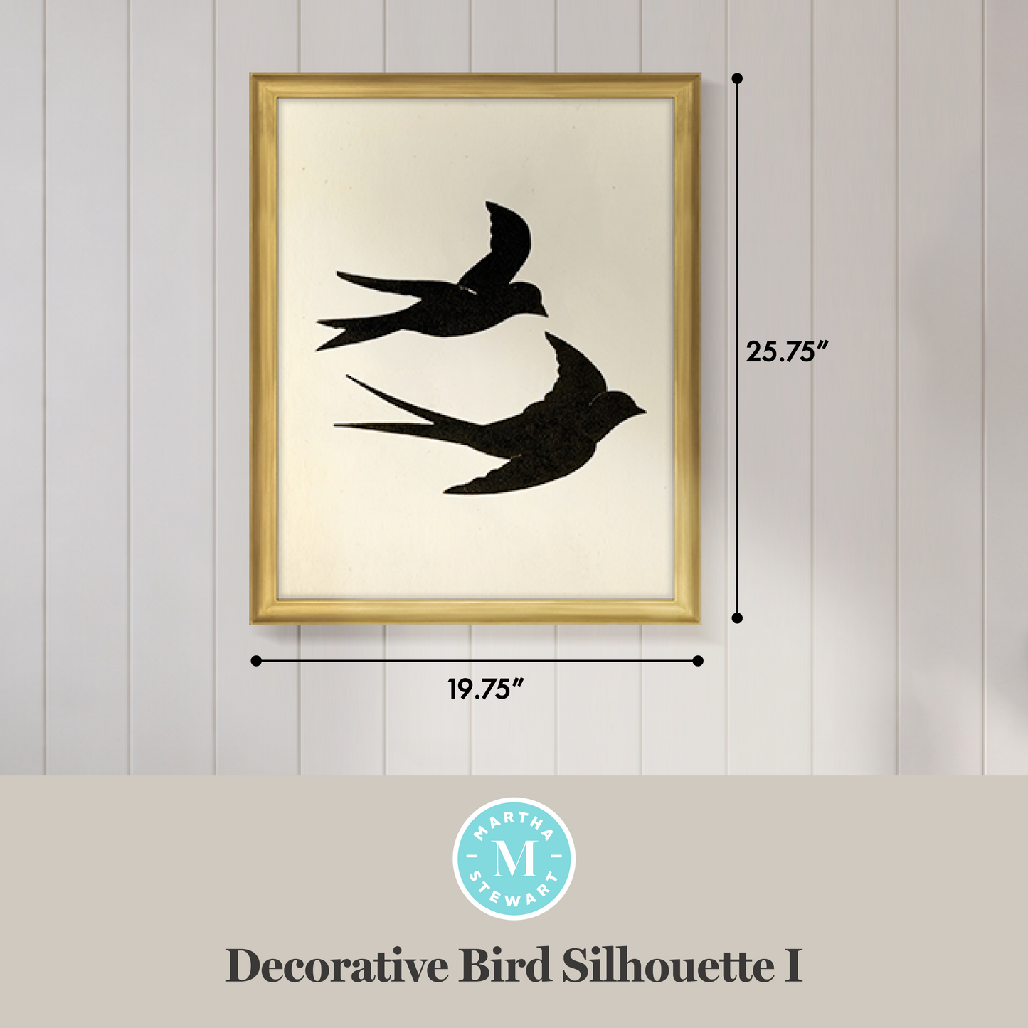 Martha Stewart Bedford | Decorative Bird Silhouette I | Framed Country Farmhouse Wall Art
