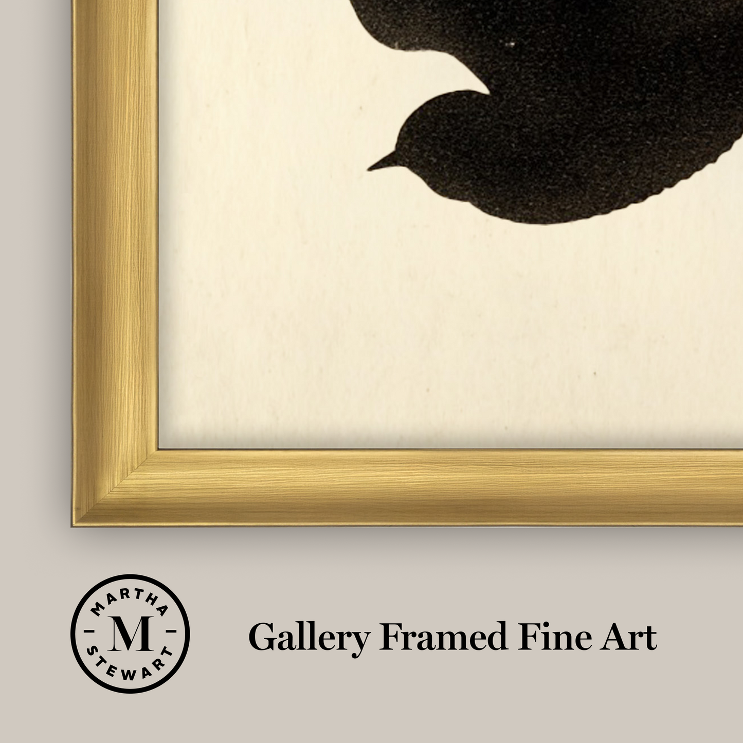 Martha Stewart Bedford | Decorative Bird Silhouette II | Framed Country Farmhouse Wall Art