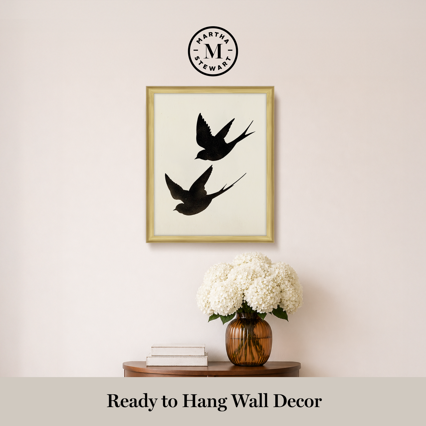 Martha Stewart Bedford | Decorative Bird Silhouette II | Framed Country Farmhouse Wall Art