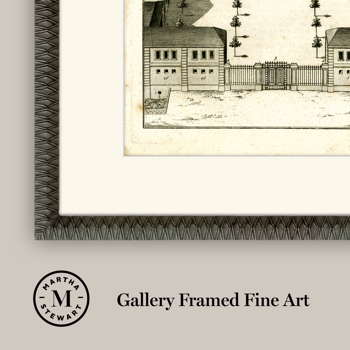 Martha Stewart Bedford | Historic Garden Plan I | Framed Country Farmhouse Wall Art
