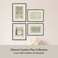 Martha Stewart Bedford | Historic Garden Plan I | Framed Country Farmhouse Wall Art