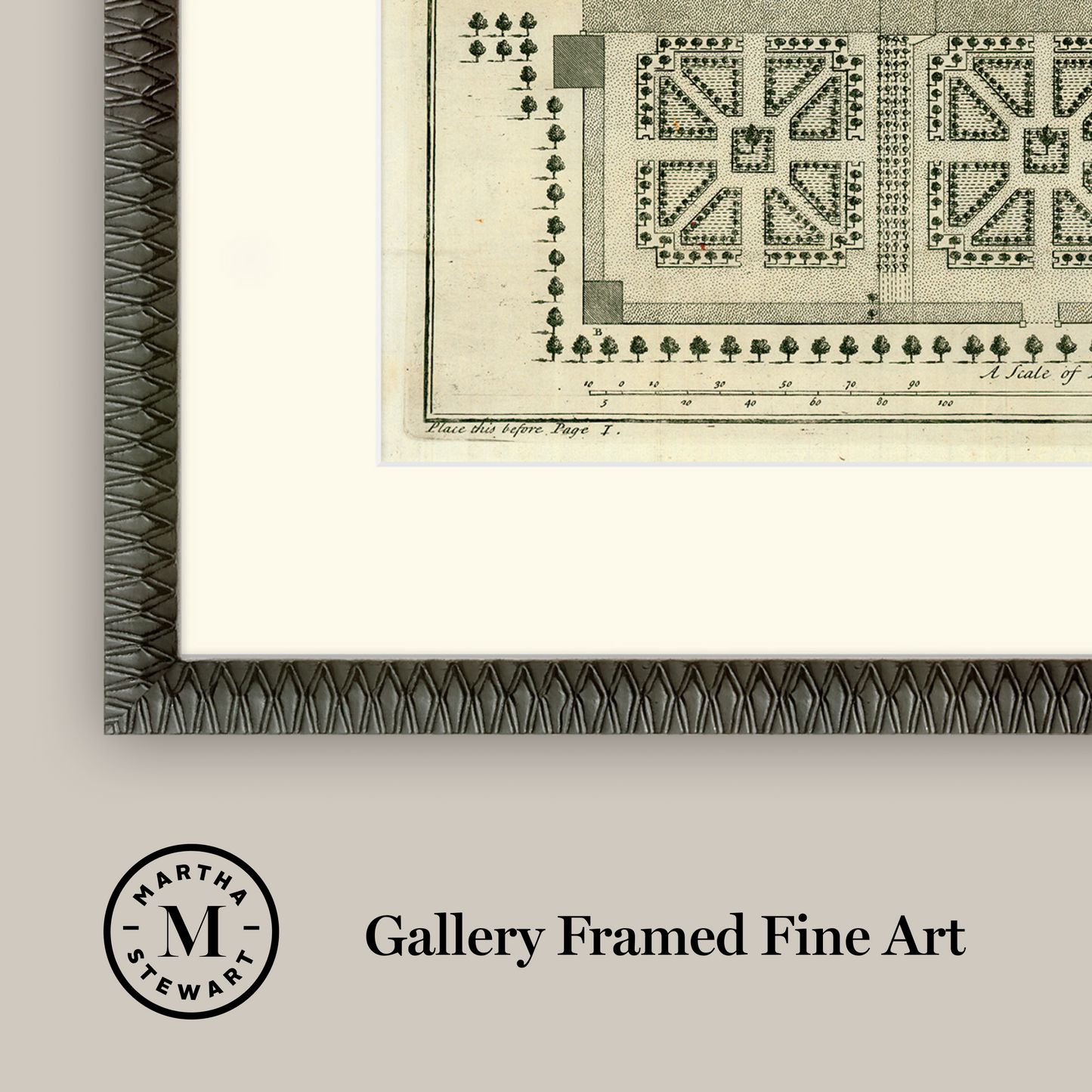 Martha Stewart Bedford | Historic Garden Plan II | Framed Country Farmhouse Wall Art