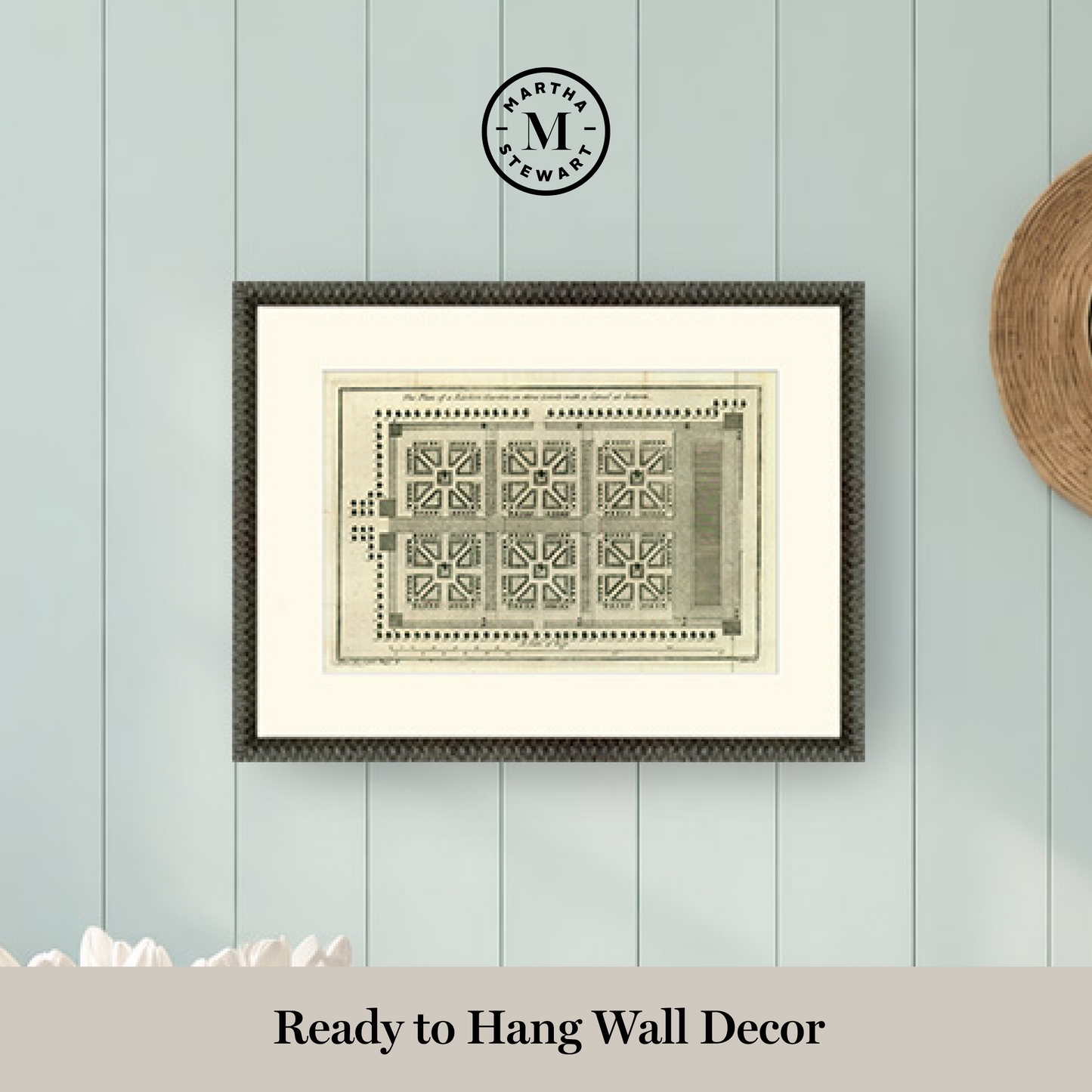 Martha Stewart Bedford | Historic Garden Plan II | Framed Country Farmhouse Wall Art