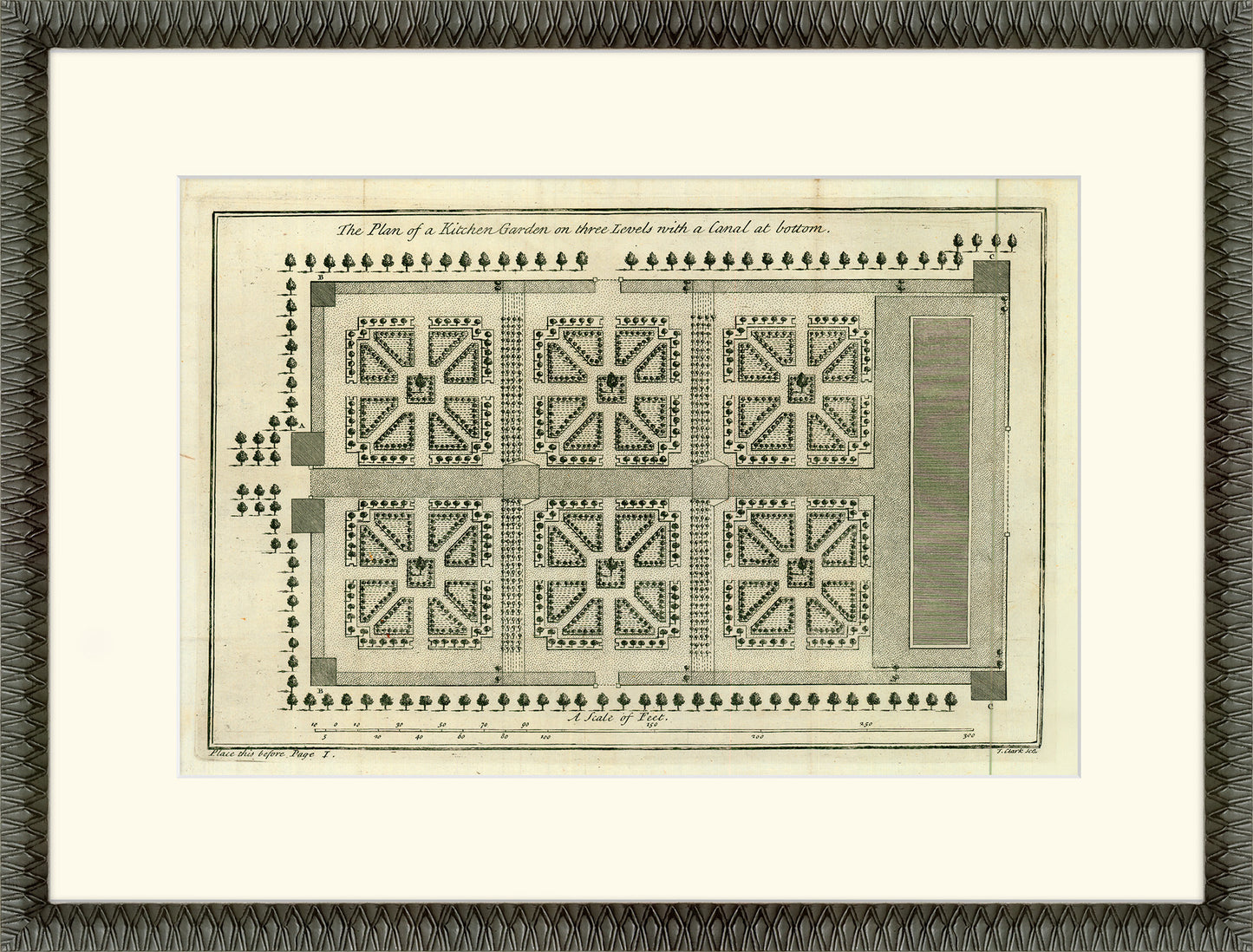 Martha Stewart Bedford | Historic Garden Plan II | Framed Country Farmhouse Wall Art