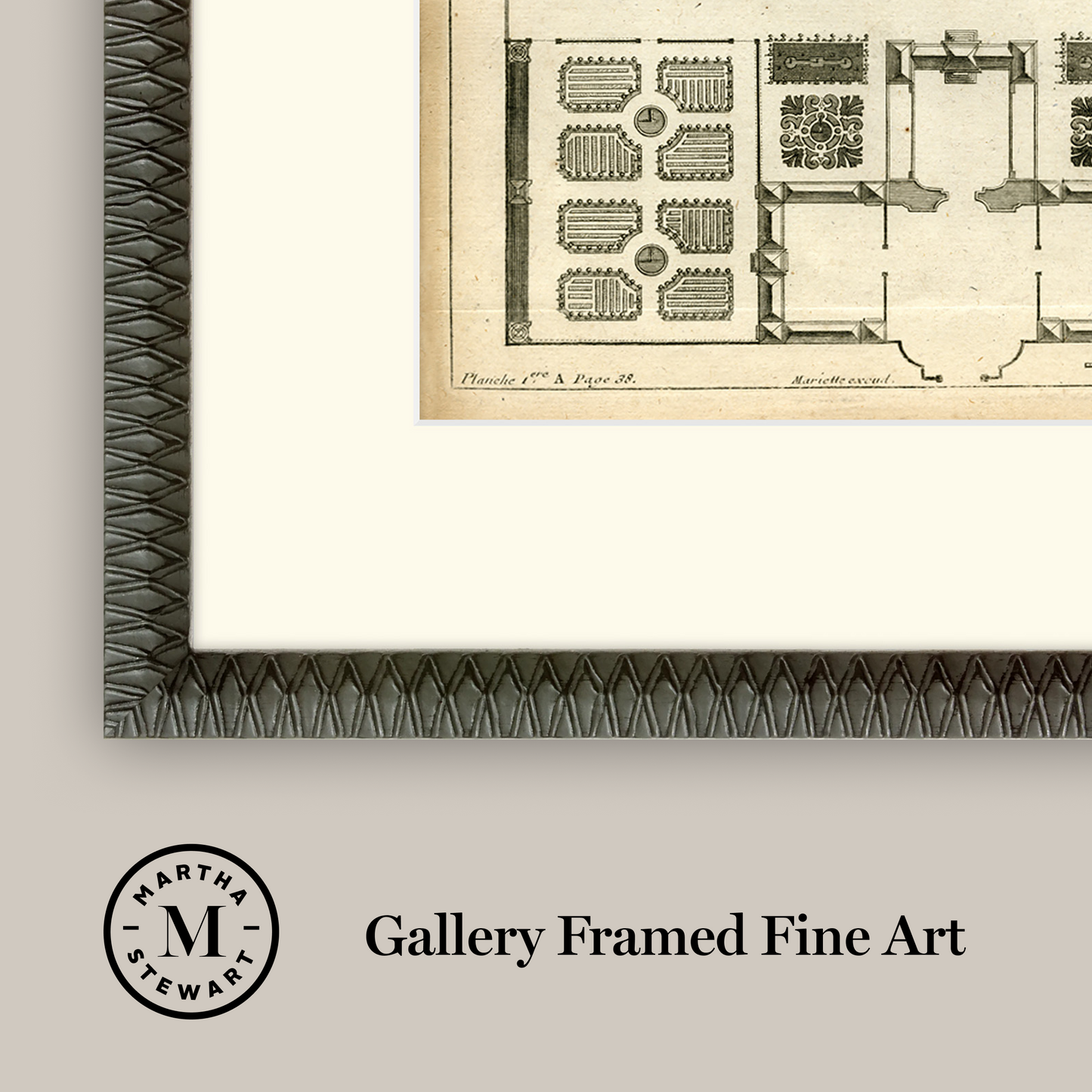 Martha Stewart Bedford | Historic Garden Plan IV | Framed Country Farmhouse Wall Art