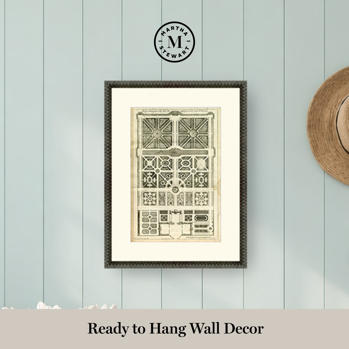 Martha Stewart Bedford | Historic Garden Plan IV | Framed Country Farmhouse Wall Art