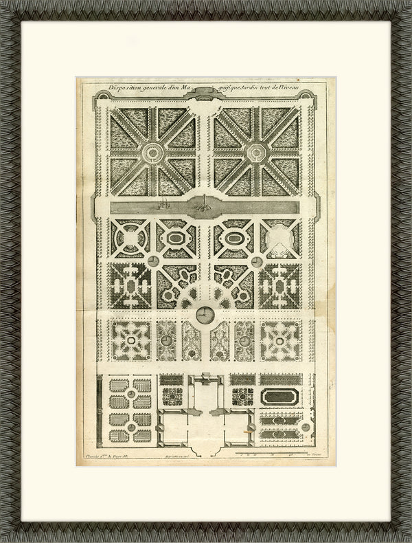 Martha Stewart Bedford | Historic Garden Plan IV | Framed Country Farmhouse Wall Art