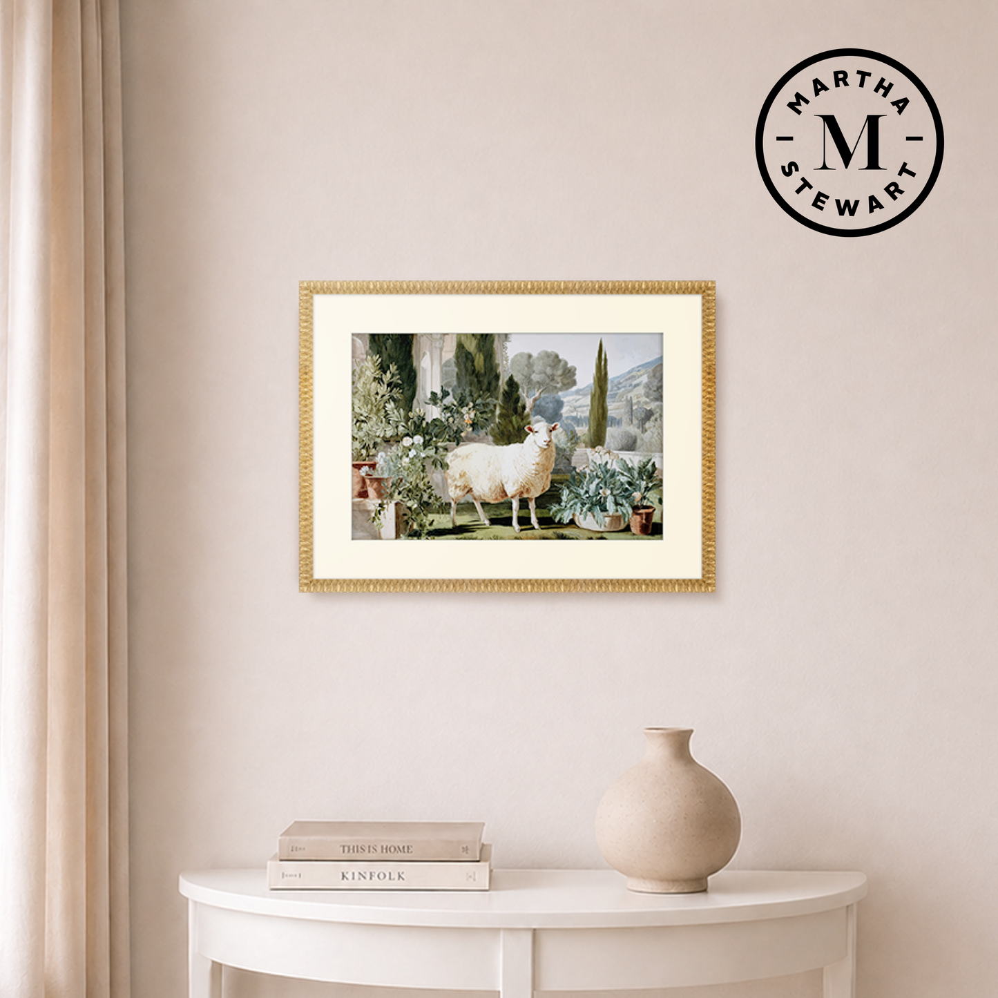 Martha Stewart Bedford | Farm Animal Portrait: Pedigree Sheep | Framed Country Farmhouse Wall Art