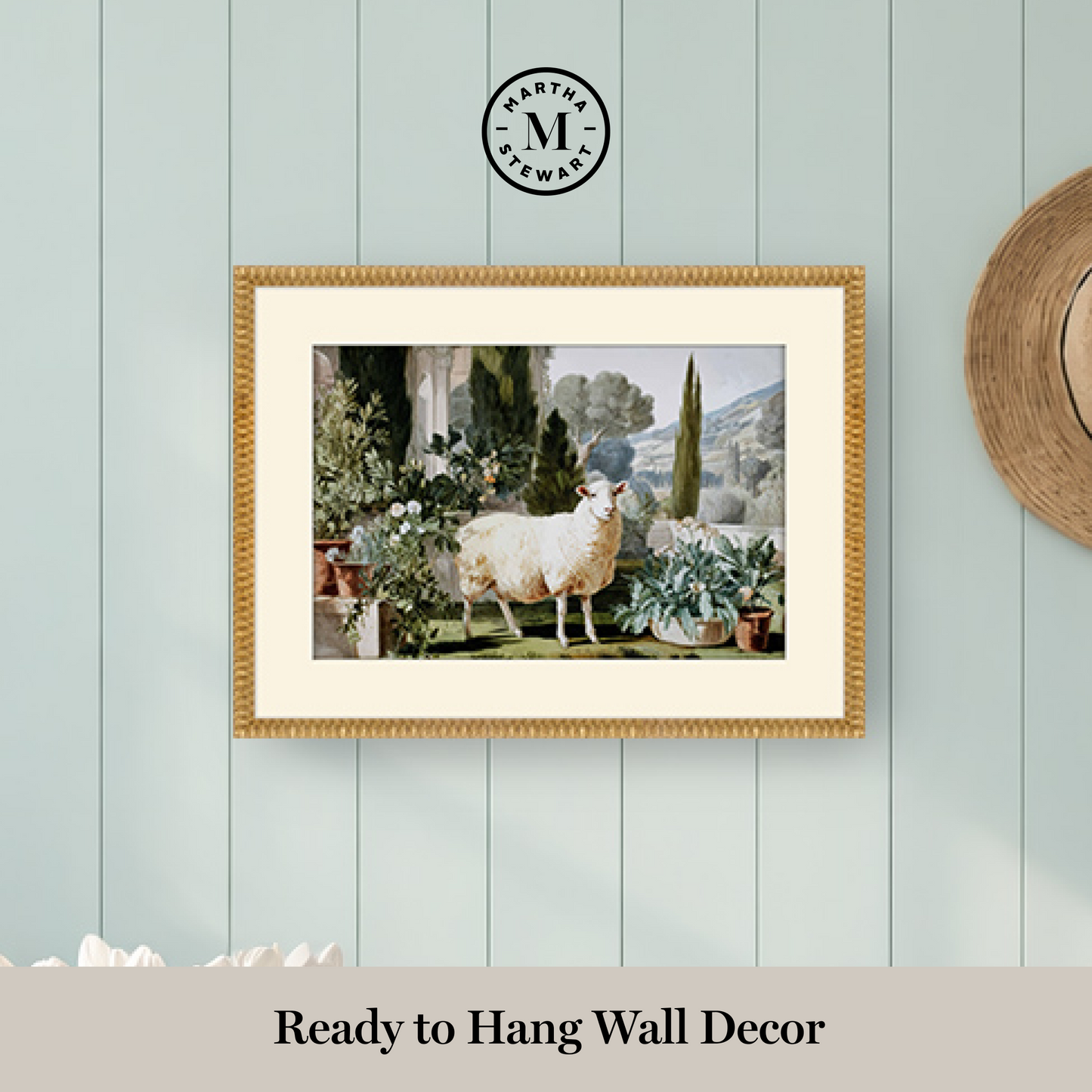 Martha Stewart Bedford | Farm Animal Portrait: Pedigree Sheep | Framed Country Farmhouse Wall Art