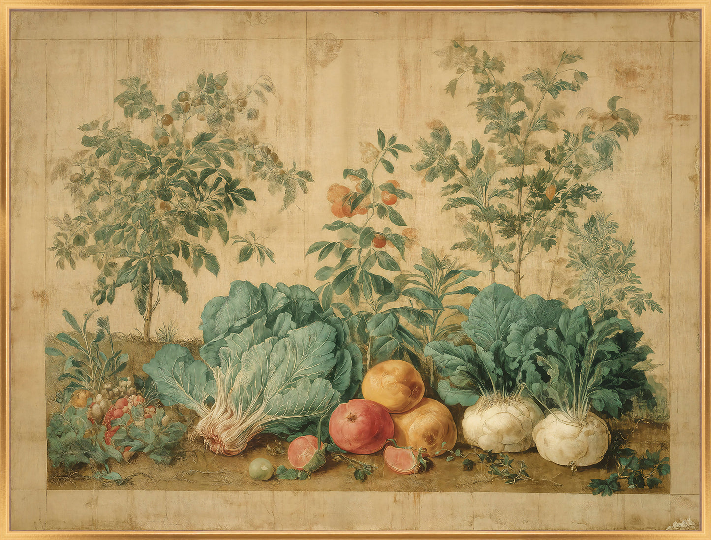 Martha Stewart Bedford | Kitchen Garden Harvest | Framed Country Farmhouse Wall Art