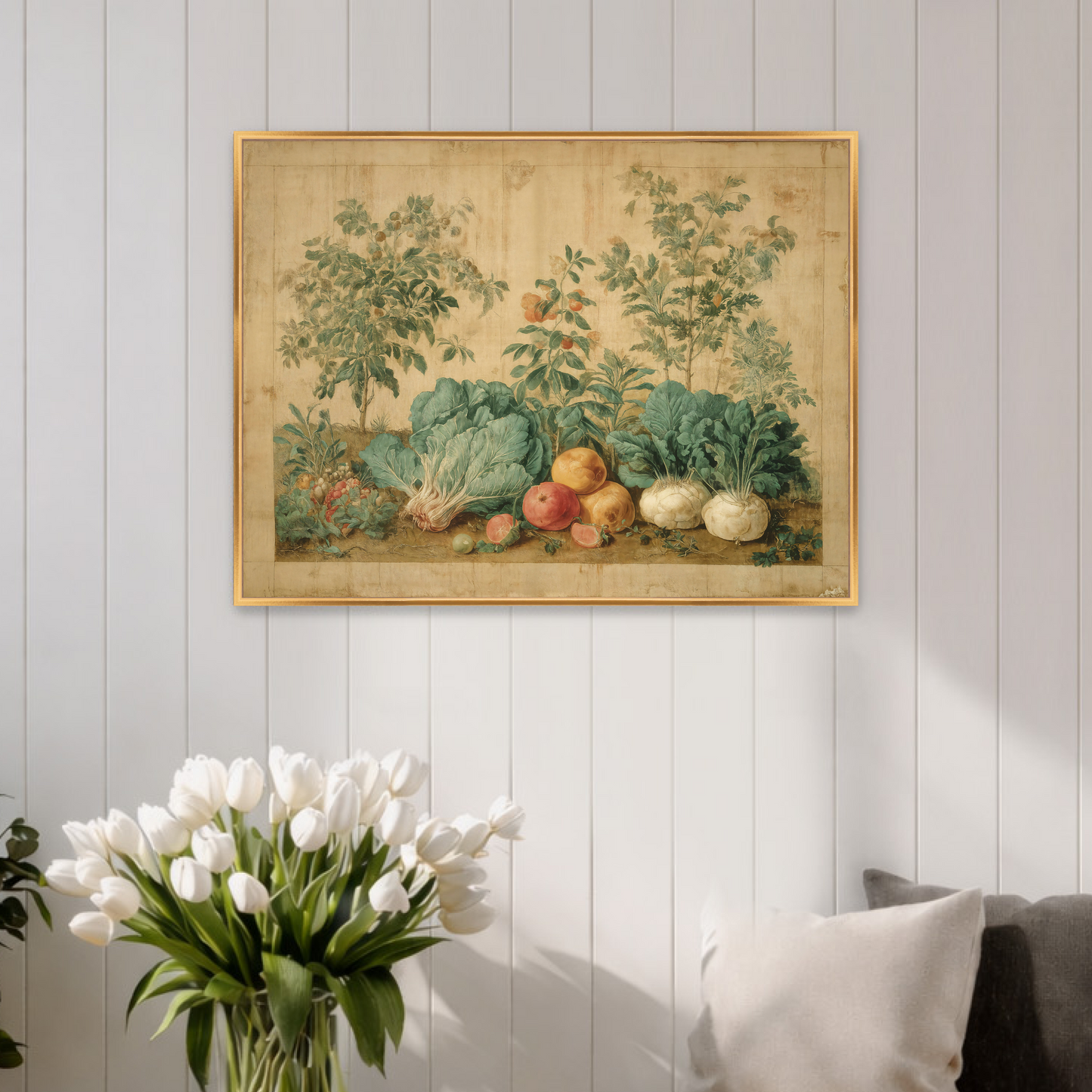 Martha Stewart Bedford | Kitchen Garden Harvest | Framed Country Farmhouse Wall Art