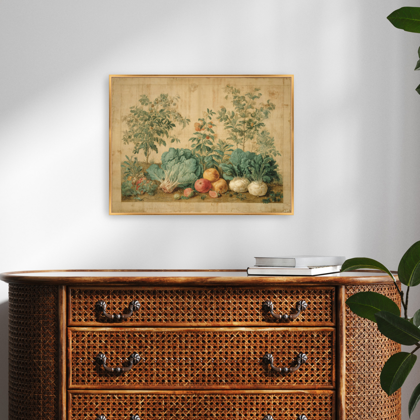 Martha Stewart Bedford | Kitchen Garden Harvest | Framed Country Farmhouse Wall Art