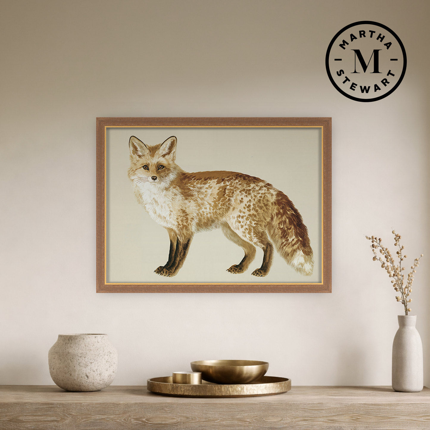 Martha Stewart Bedford | Farm Wildlife Portrait: Fox | Framed Country Farmhouse Wall Art