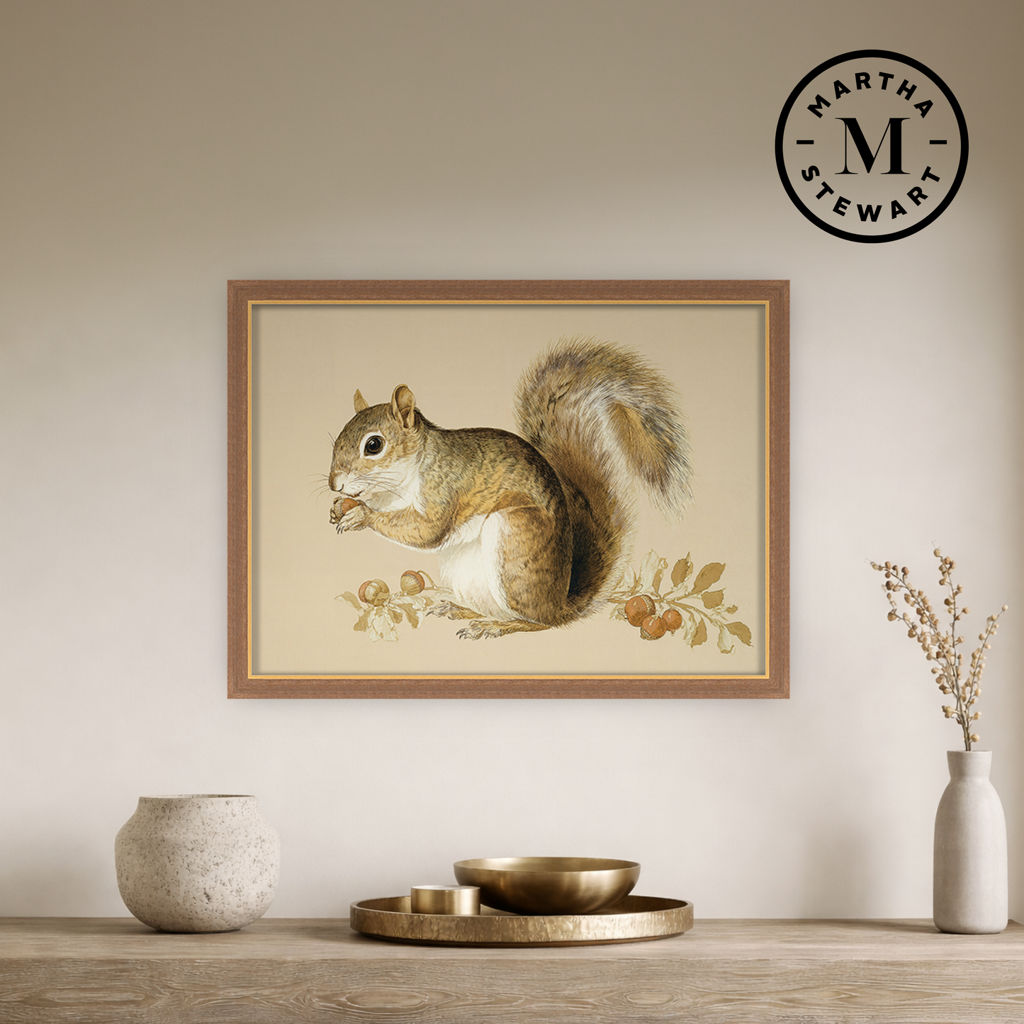 Martha Stewart Bedford | Farm Animal Portrait: Squirrel | Framed Country Farmhouse Wall Art