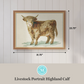 Martha Stewart Bedford | Livestock Portrait: Highland Calf | Framed Country Farmhouse Wall Art