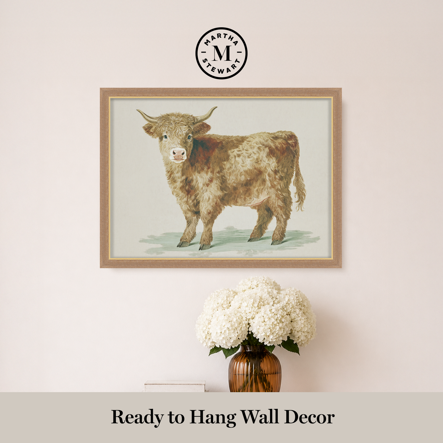 Martha Stewart Bedford | Livestock Portrait: Highland Calf | Framed Country Farmhouse Wall Art