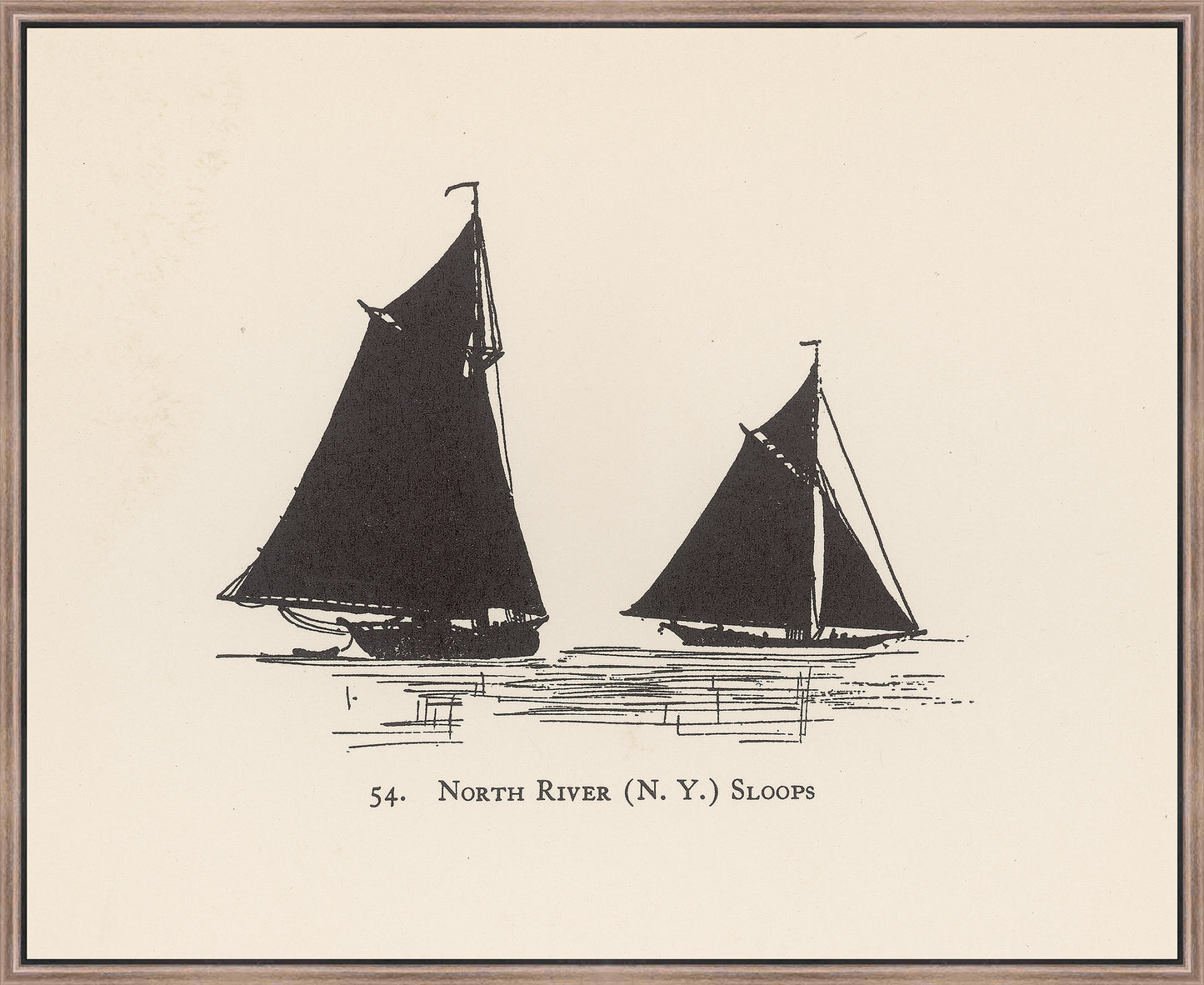 Martha Stewart Lily Pond | Nautical Study: Sailboats Pair | Framed Coastal Cottage Wall Art