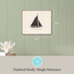 Martha Stewart Lily Pond | Nautical Study: Single Schooner | Framed Coastal Cottage Wall Art