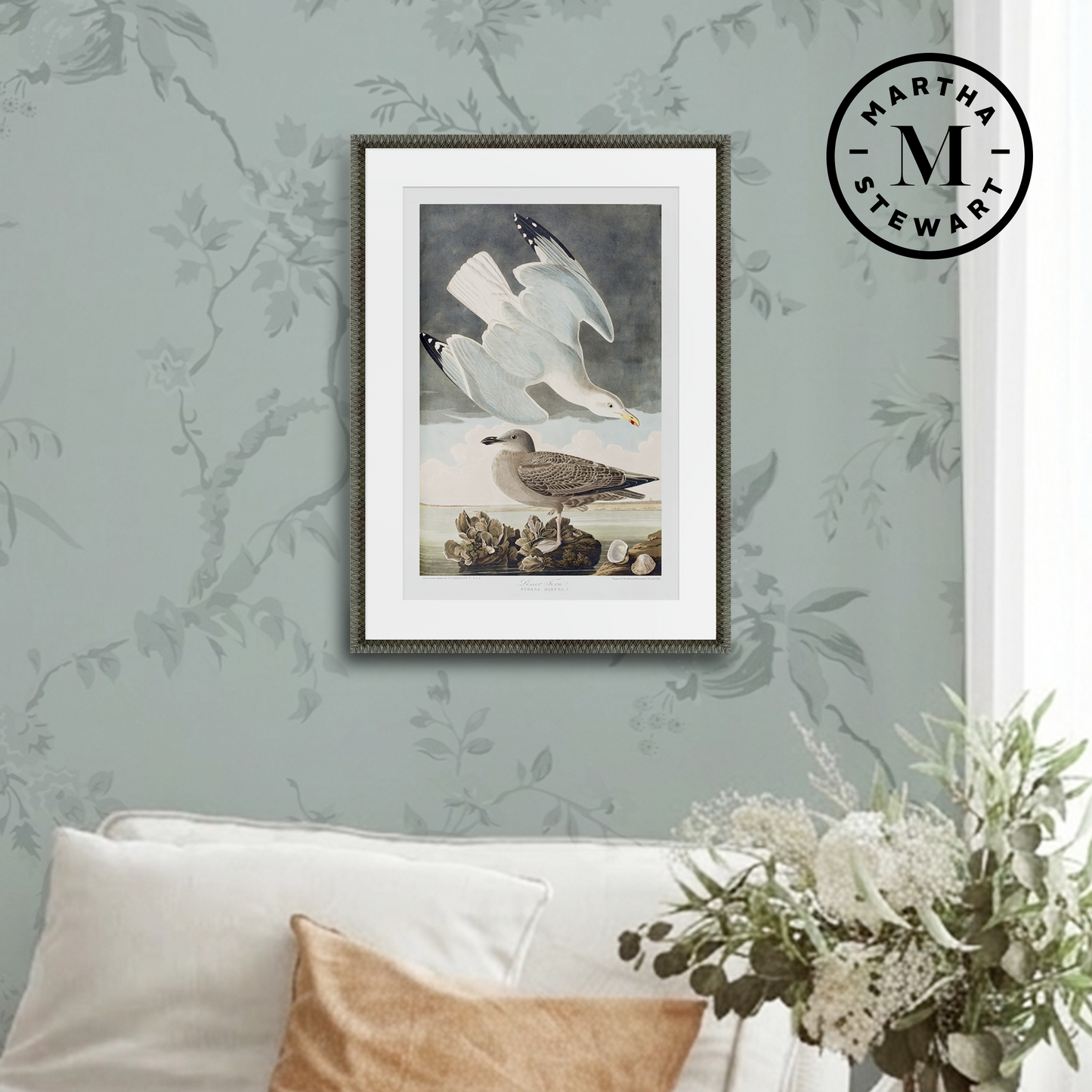 Martha Stewart Lily Pond | Seaside Study: Shorebirds in Motion | Framed Coastal Cottage Wall Art