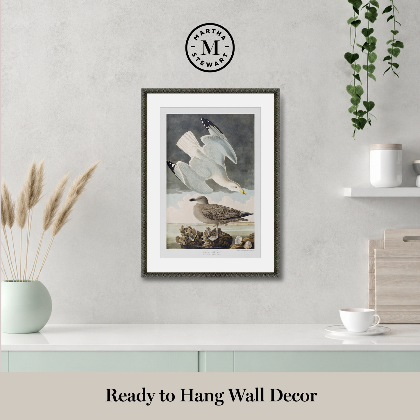Martha Stewart Lily Pond | Seaside Study: Shorebirds in Motion | Framed Coastal Cottage Wall Art
