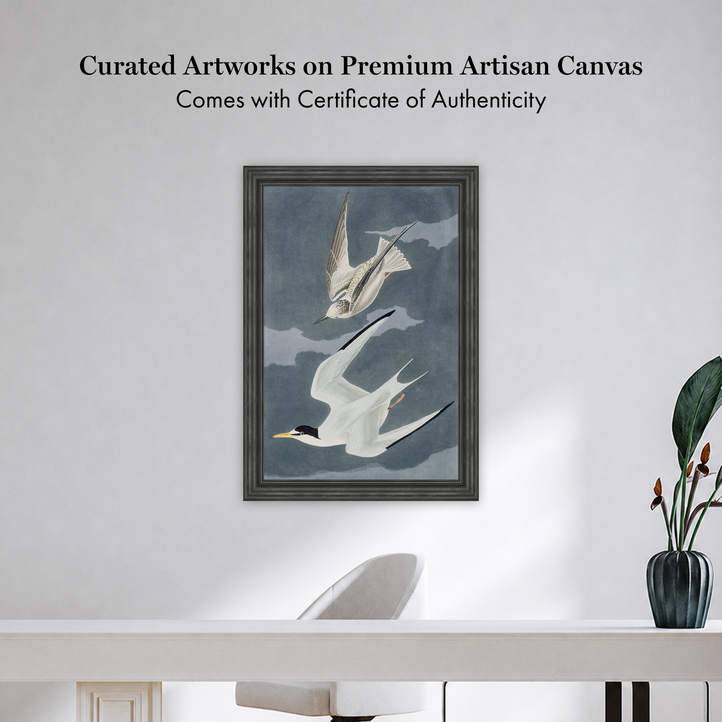 Martha Stewart Lily Pond | Seaside Study: Flying Gulls | Framed Coastal Cottage Wall Art